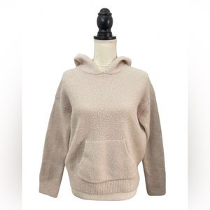 Vince Wool Blend Pullover Hoodie Cozy Sweater Off White Size Large